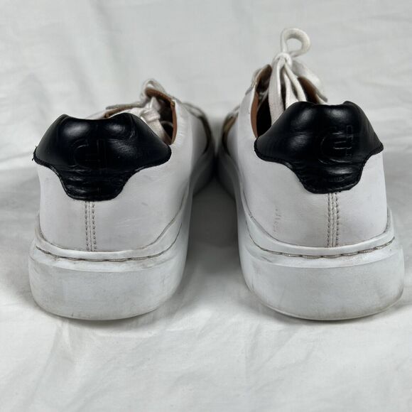 Cole Haan Women's GrandPro Sneaker 9 White Leather Leopard Horse/Cow Hair Trim - Picture 7 of 10